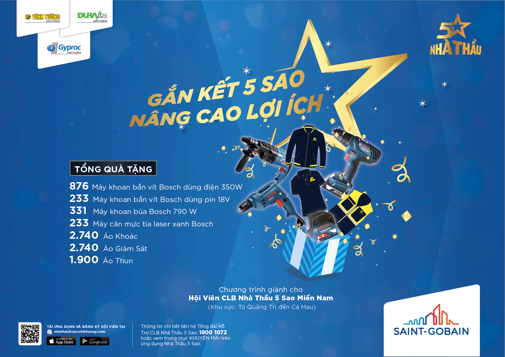 Quà tặng ưu đãi đặc quyền dành cho từng cấp bậc sao năm 2018