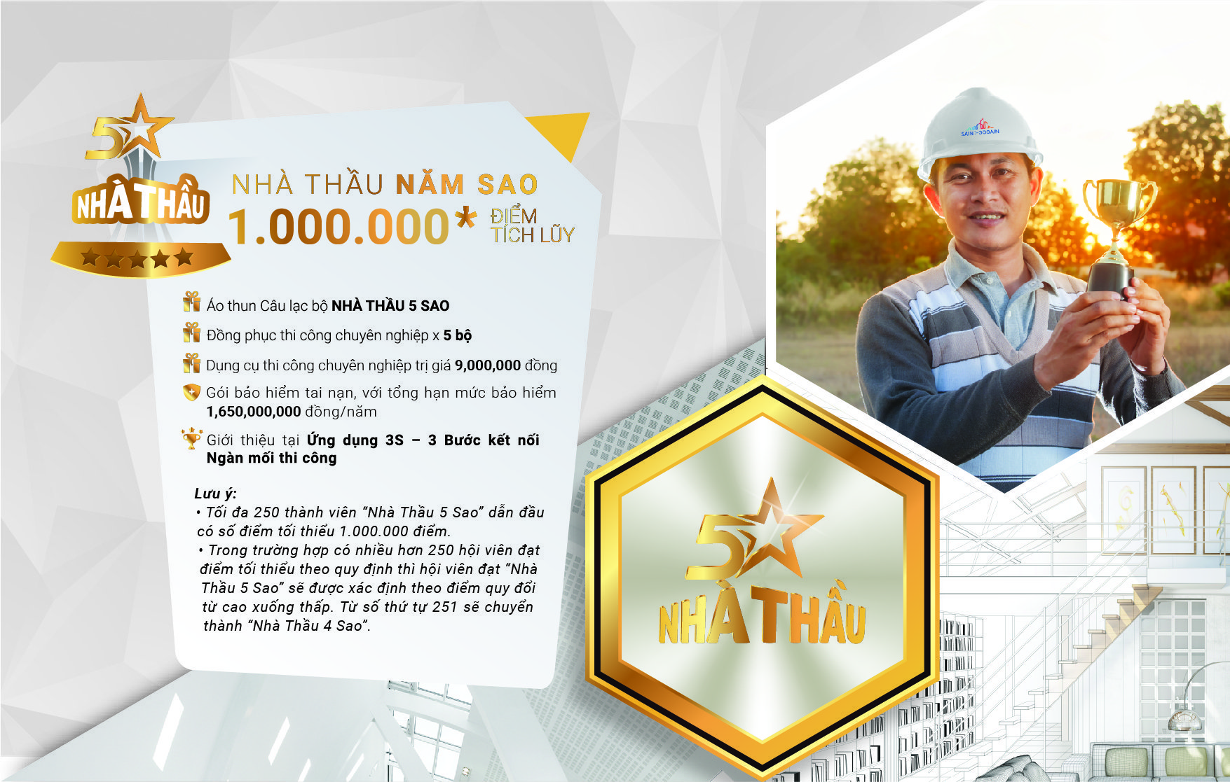 Quyền Lợi Hội Viên "Nhà Thầu 5 Sao" Năm 2019 (Từ 11/03 - 31/12)