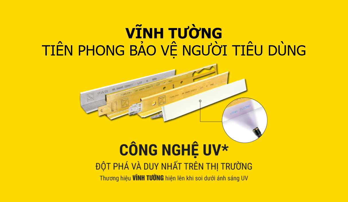 Thông báo CÔNG NGHỆ IN UV tiên tiến cho khung trần nổi Vĩnh Tường FineLINE® Plus và thanh viền tường trần nổi VT18/22