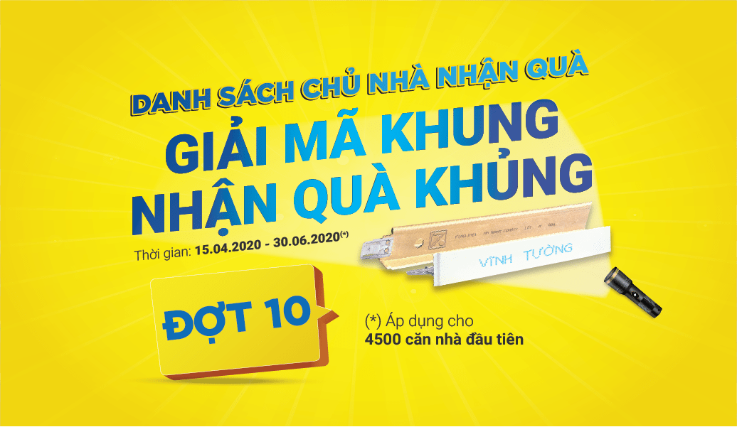 Danh sách chủ nhà đợt 10 nhận được bộ quà tặng tân gia trị giá 1 triệu đồng