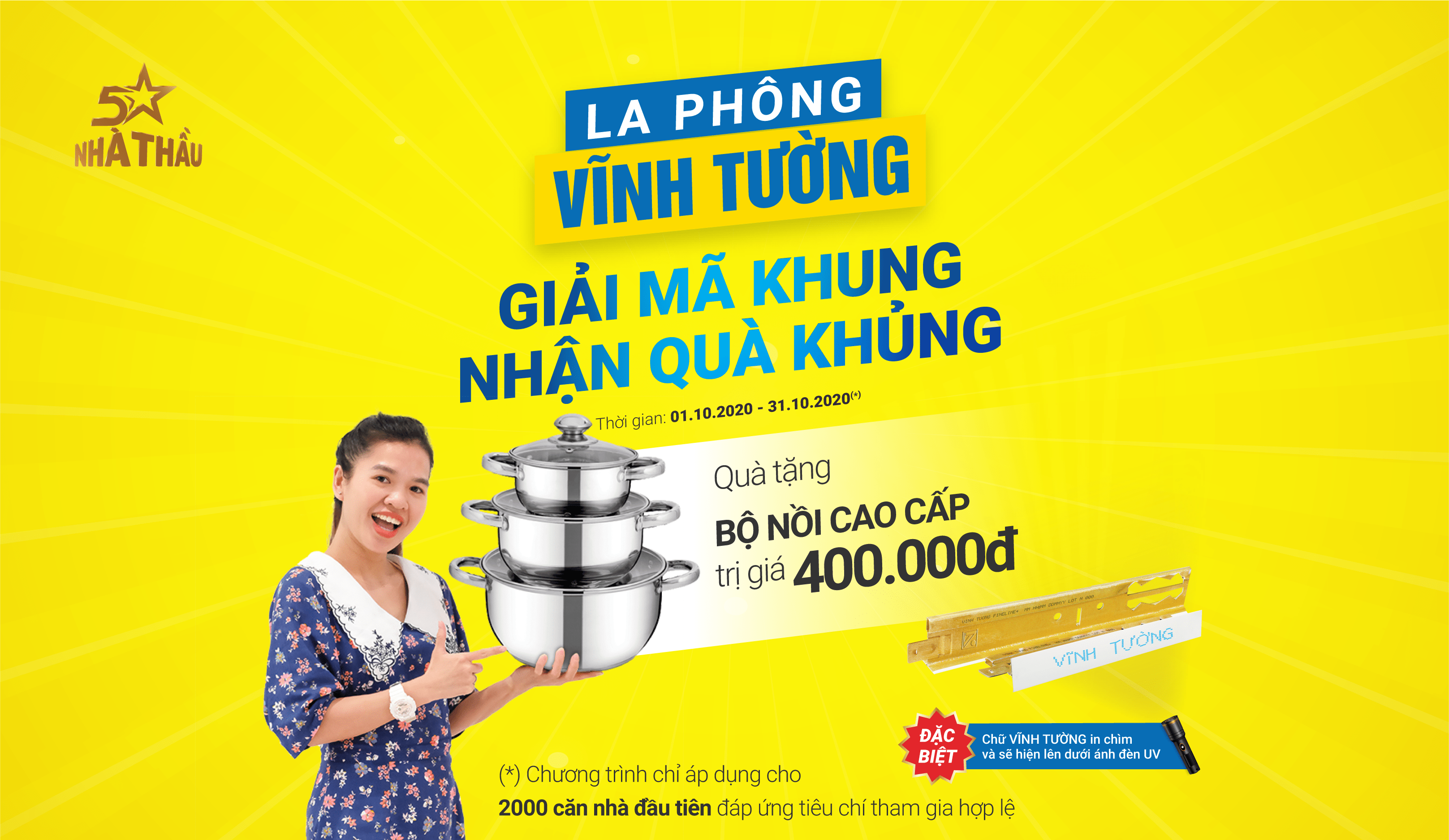 Giải mã khung - Nhận quà khủng tháng 10 dành cho các cô chú chủ nhà, nhận ngay BỘ NỒI CAO CẤP!!!