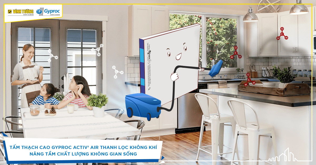 Làm trần thạch cao siêu thanh lọc không khí của Vĩnh Tường