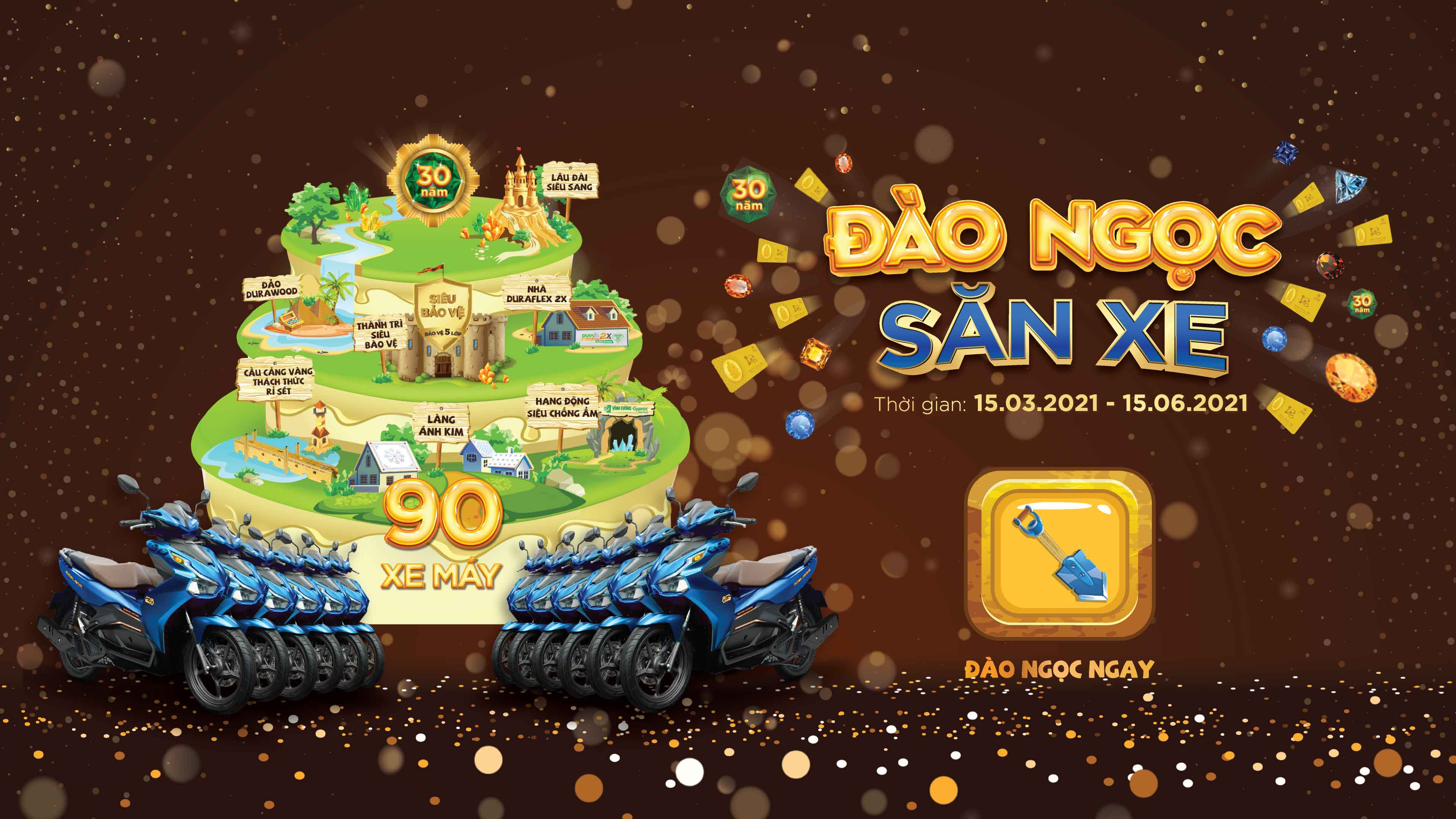 SIÊU KHUYẾN MÃI ĐÀO NGỌC SĂN XE - VĨNH TƯỜNG 30 NĂM TINH HOA