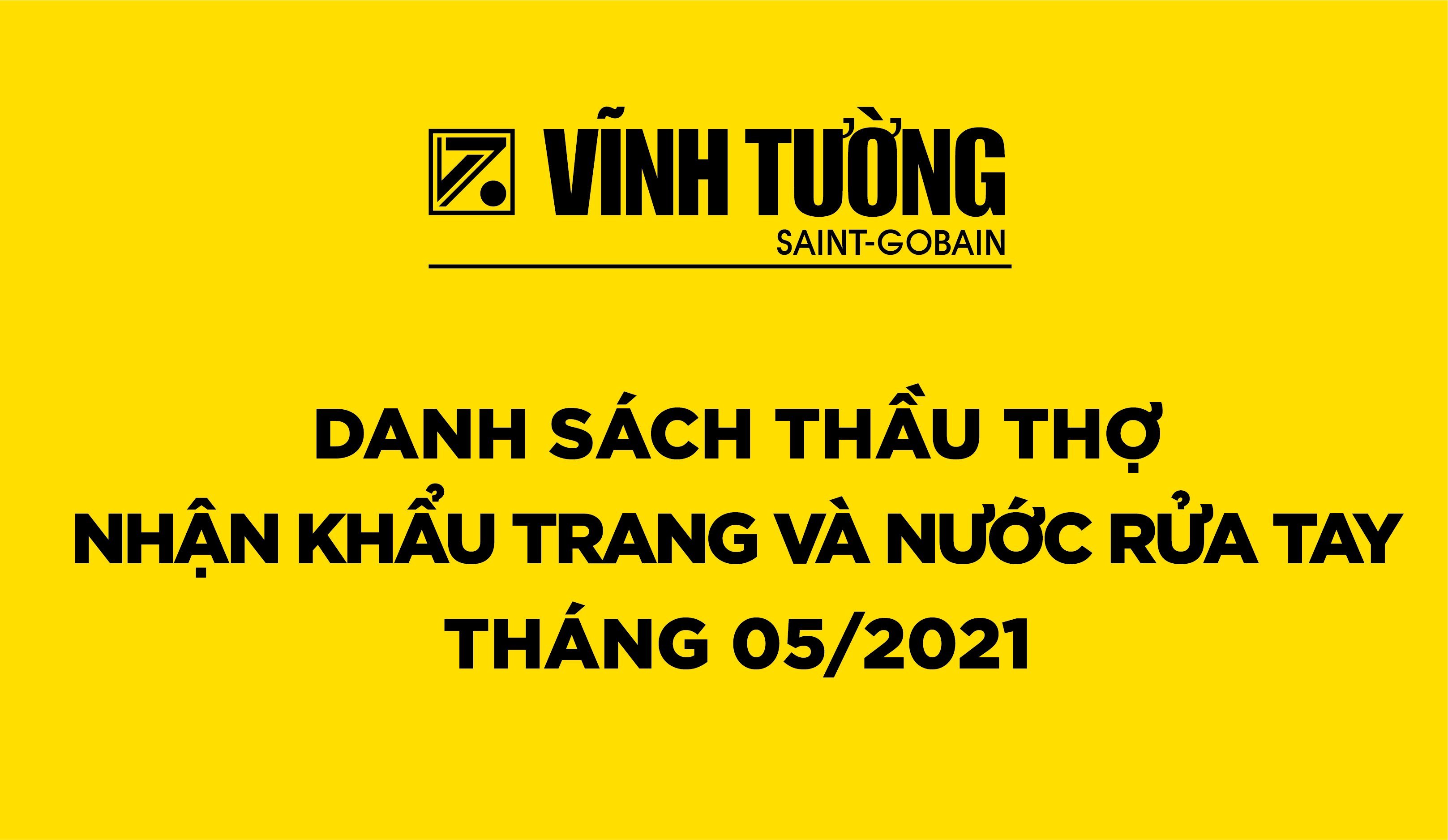 Danh sach thau tho nhan khau trang va nuoc rua tay thang 5/2021
