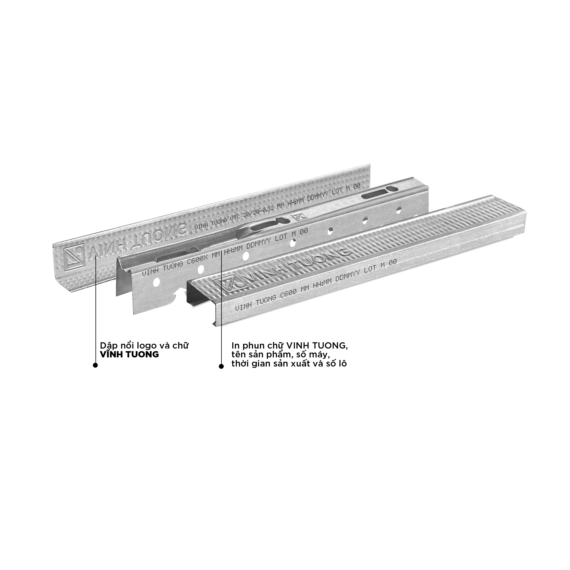 Khung trần chìm Vĩnh Tường C600X