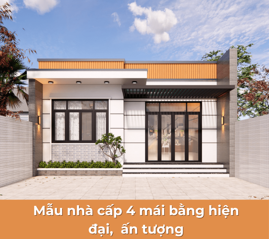 95+ mẫu nhà cấp 4 mái bằng đẹp, đơn giản, hiện đại, chi phí rẻ