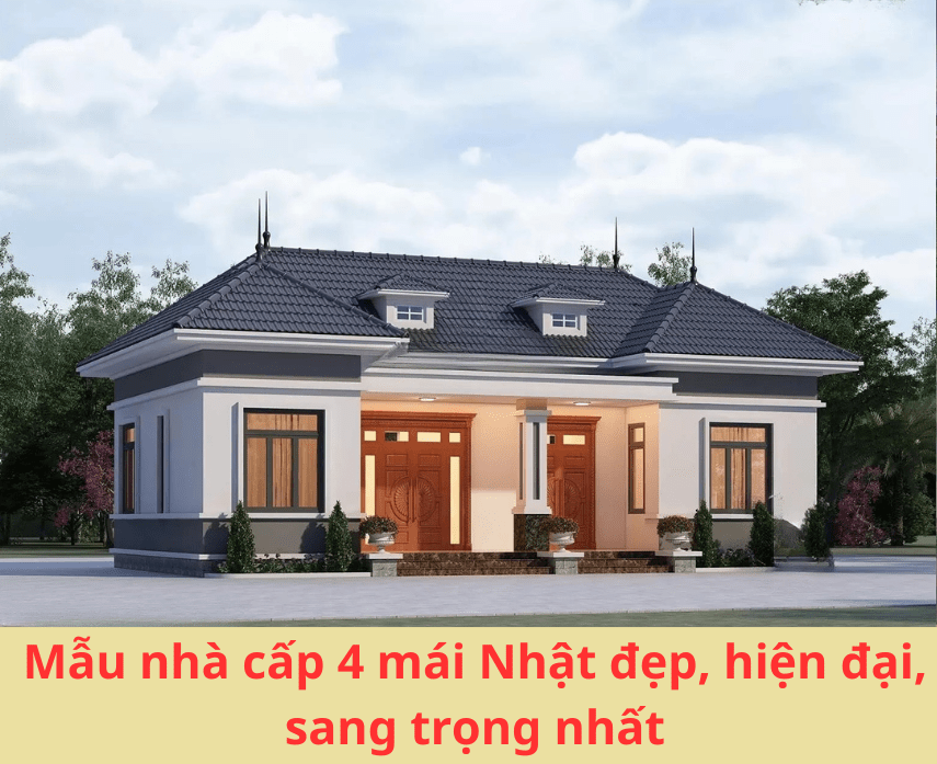 99+ mẫu nhà cấp 4 mái Nhật đẹp, đơn giản, hiện đại, sang trọng