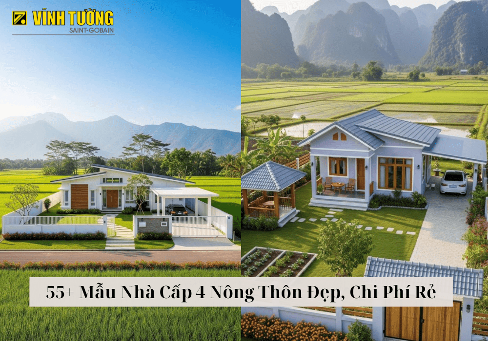 55+ Mẫu nhà cấp 4 nông thôn đẹp, chi phí rẻ 2026