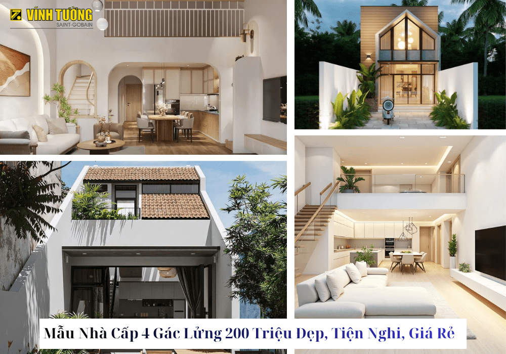 52+ Mẫu nhà cấp 4 gác lửng 200 triệu đẹp, tiện nghi, giá rẻ
