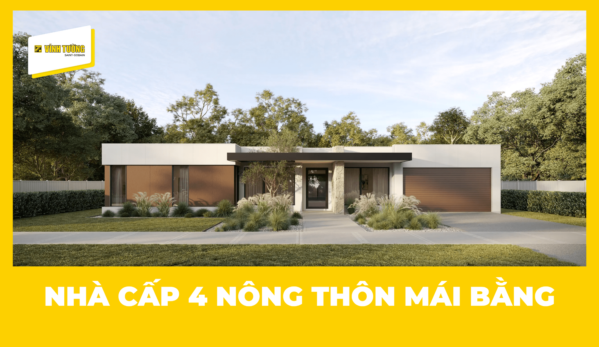 90+ mẫu nhà cấp 4 nông thôn mái bằng đẹp hiện đại