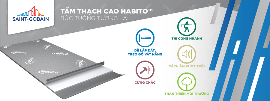 Tấm thạch cao Habito với các tính năng vượt trội so với tường truyền thống