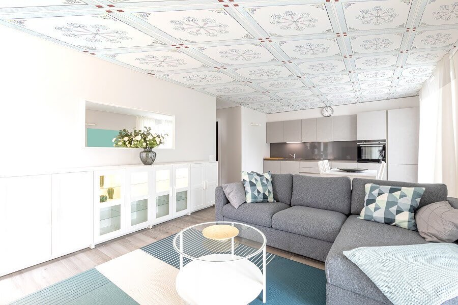 La phông Ánh Kim Vĩnh Tường họa tiết tâm hoa