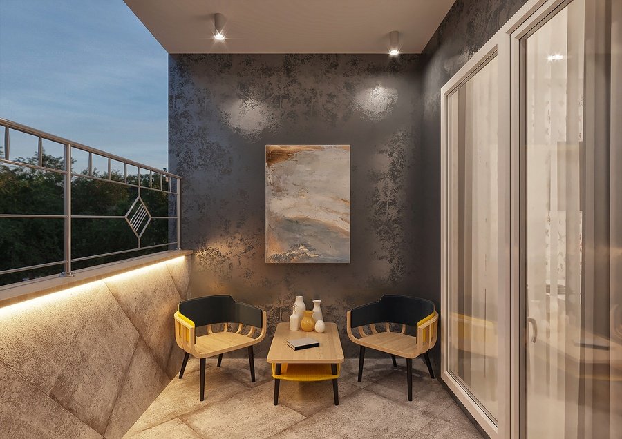 ban công được trang trí đơn giản