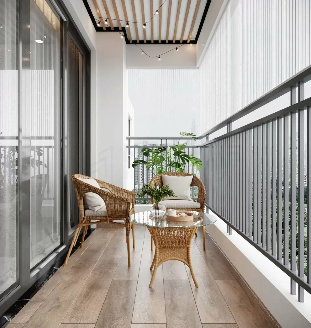 Ban công thường được sử dụng để đón nắng, gió