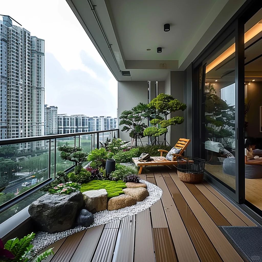 Trang trí tiểu cảnh ở ban công