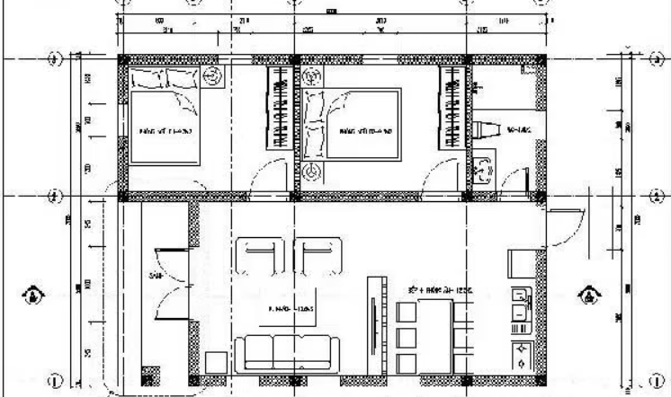 Bản vẽ nhà cấp 4 diện tích 7x10m được thiết kế tối ưu, phù hợp cho gia đình 3–4 người sinh sống thoải mái