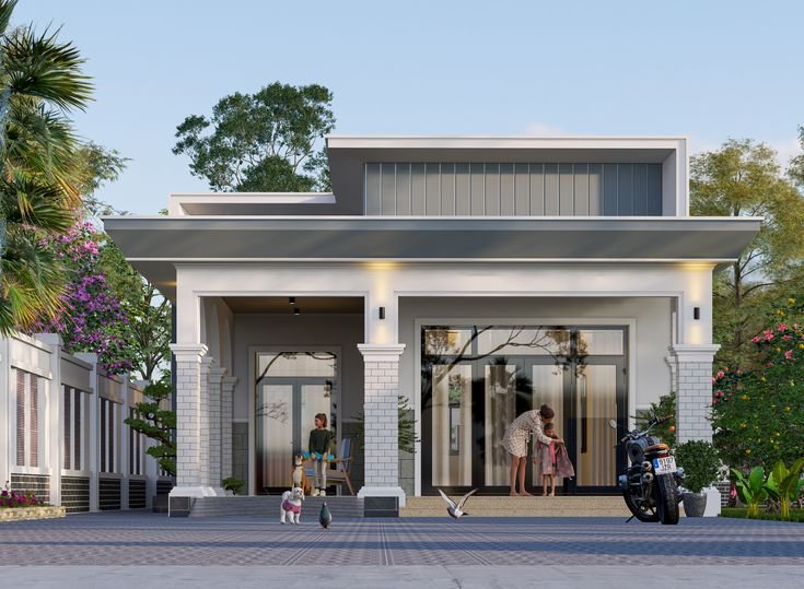 Mẫu nhà cấp 4 nông thôn đơn giản diện tích 7x10m mang đến không gian sống gọn gàng, tiện nghi và phù hợp với nhiều phong cách thiết kế