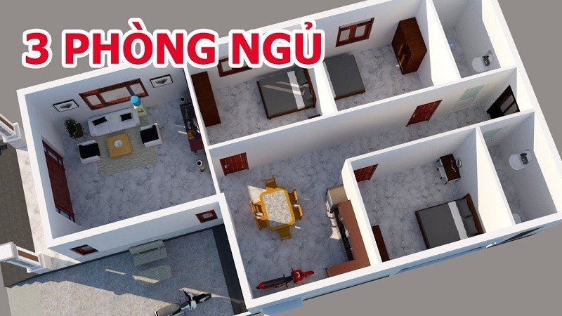 Bản vẽ nhà cấp 4 3 phòng ngủ 100m2 được ưa chuộng nhất