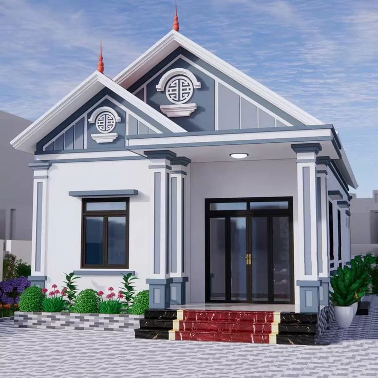 Mẫu nhà cấp 4 nở hậu giúp tối ưu diện tích phía sau, mang lại không gian sống rộng rãi và thoáng mát hơn