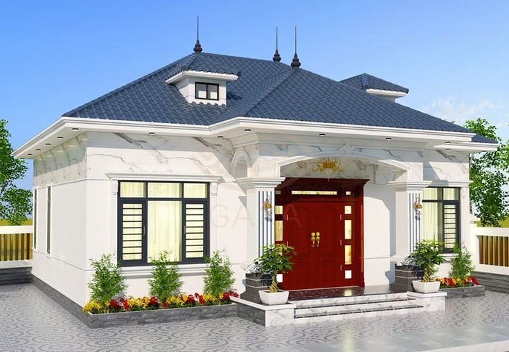 Mẫu nhà cấp 4 mái Nhật 3 phòng ngủ hiện đại, tiết kiệm chi phí xây dựng