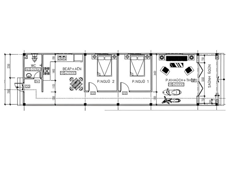 Bản vẽ nhà cấp 4 mái tôn tiết kiệm tối đa chi phí