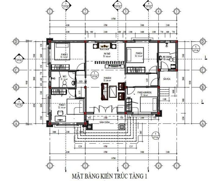 Bản vẽ nhà cấp 4 gác lửng 4 phòng ngủ hiện đại, đơn giản mà đẹp