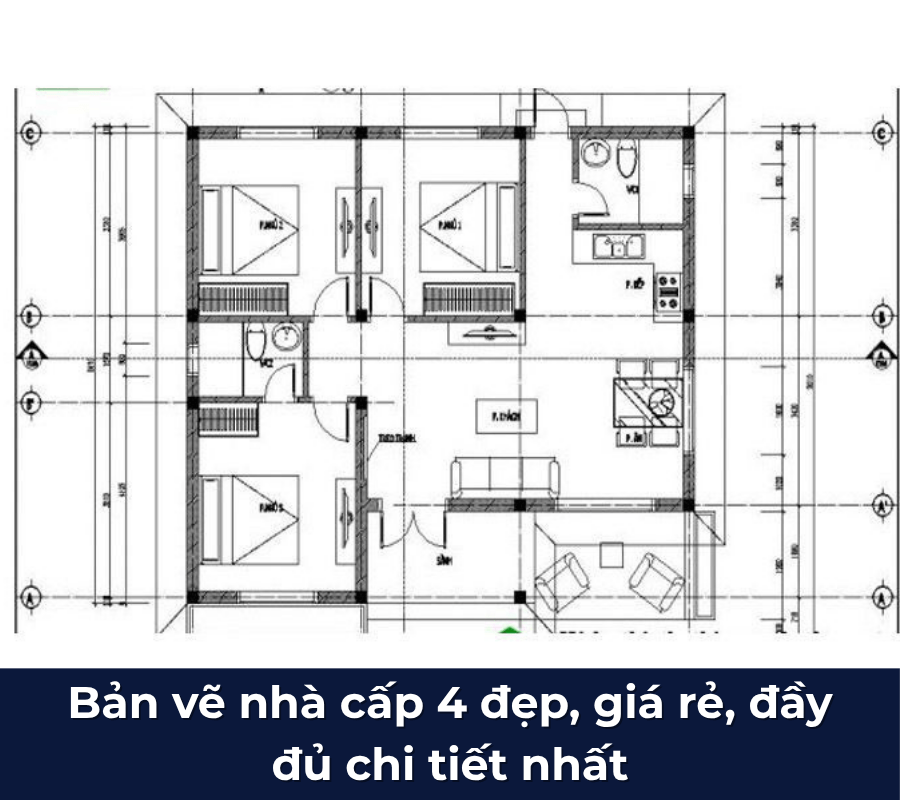 Bản vẽ nhà cấp 4 đẹp, chi tiết nhất