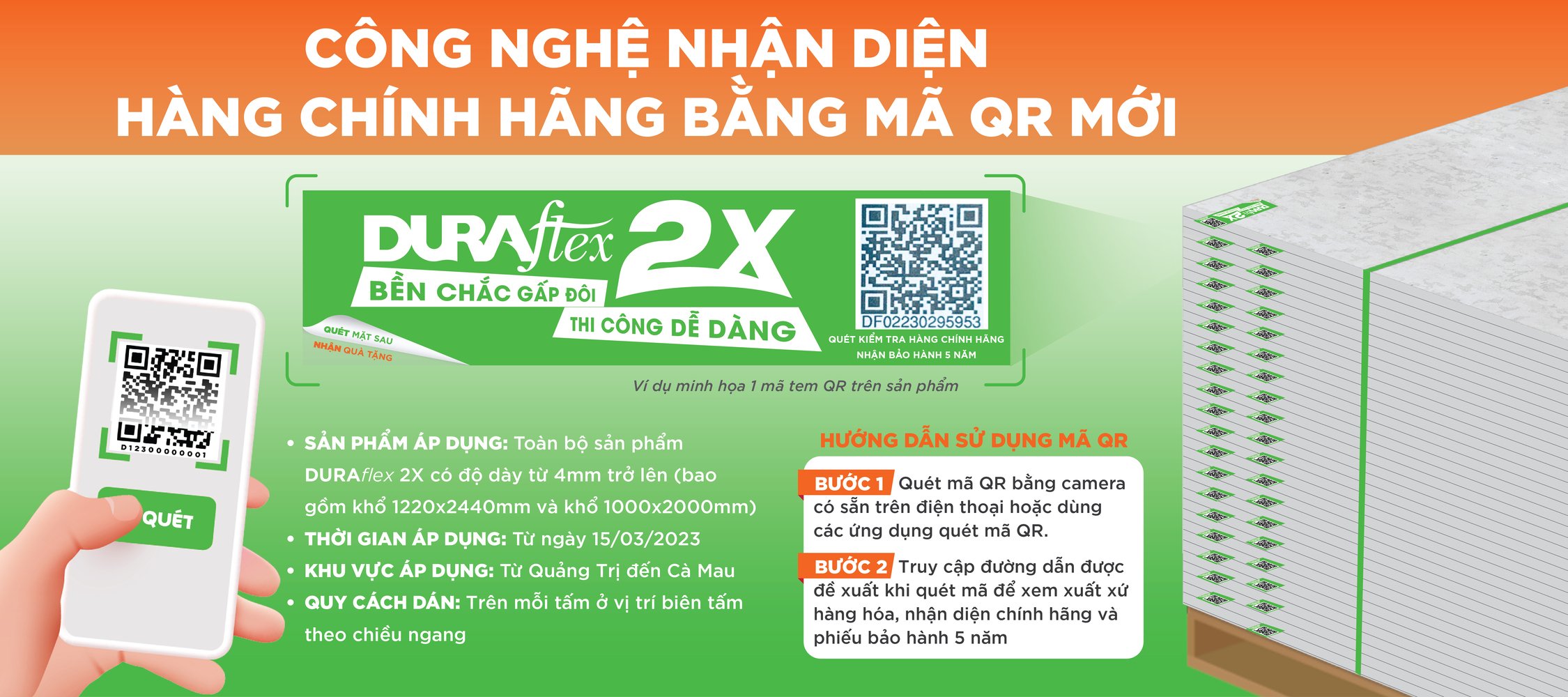 Cập nhật nhận diện sản phẩm bằng công nghệ mã QR trên sản phẩm DURAflex® 2X
