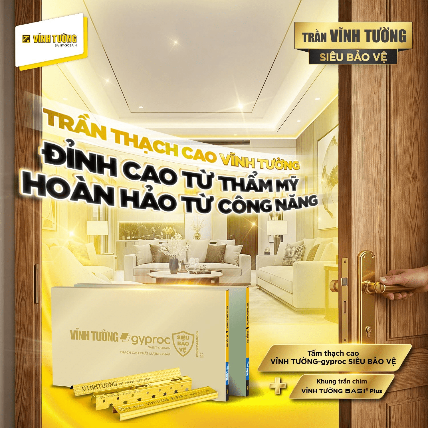 Các hệ giải pháp trần và vách thạch cao Vĩnh Tường cần được lựa chọn theo đúng điều kiện sử dụng của từng không gian (Nguồn: Vĩnh Tường)
