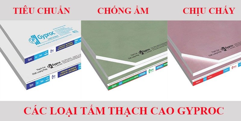 Các loại tấm thạch cao Vĩnh Tường