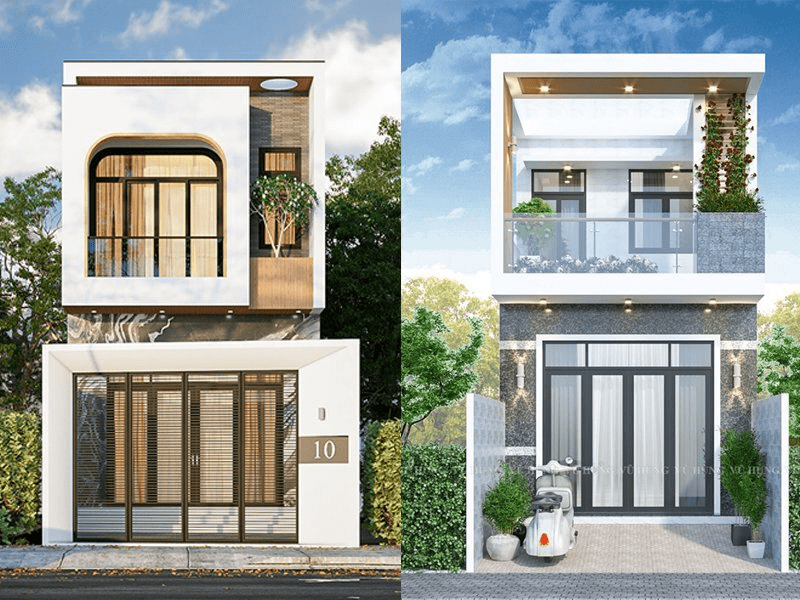 Mẫu nhà 2 tầng đẹp giá 700 triệu có 4 phòng ngủ và tầng tum thoáng rộng