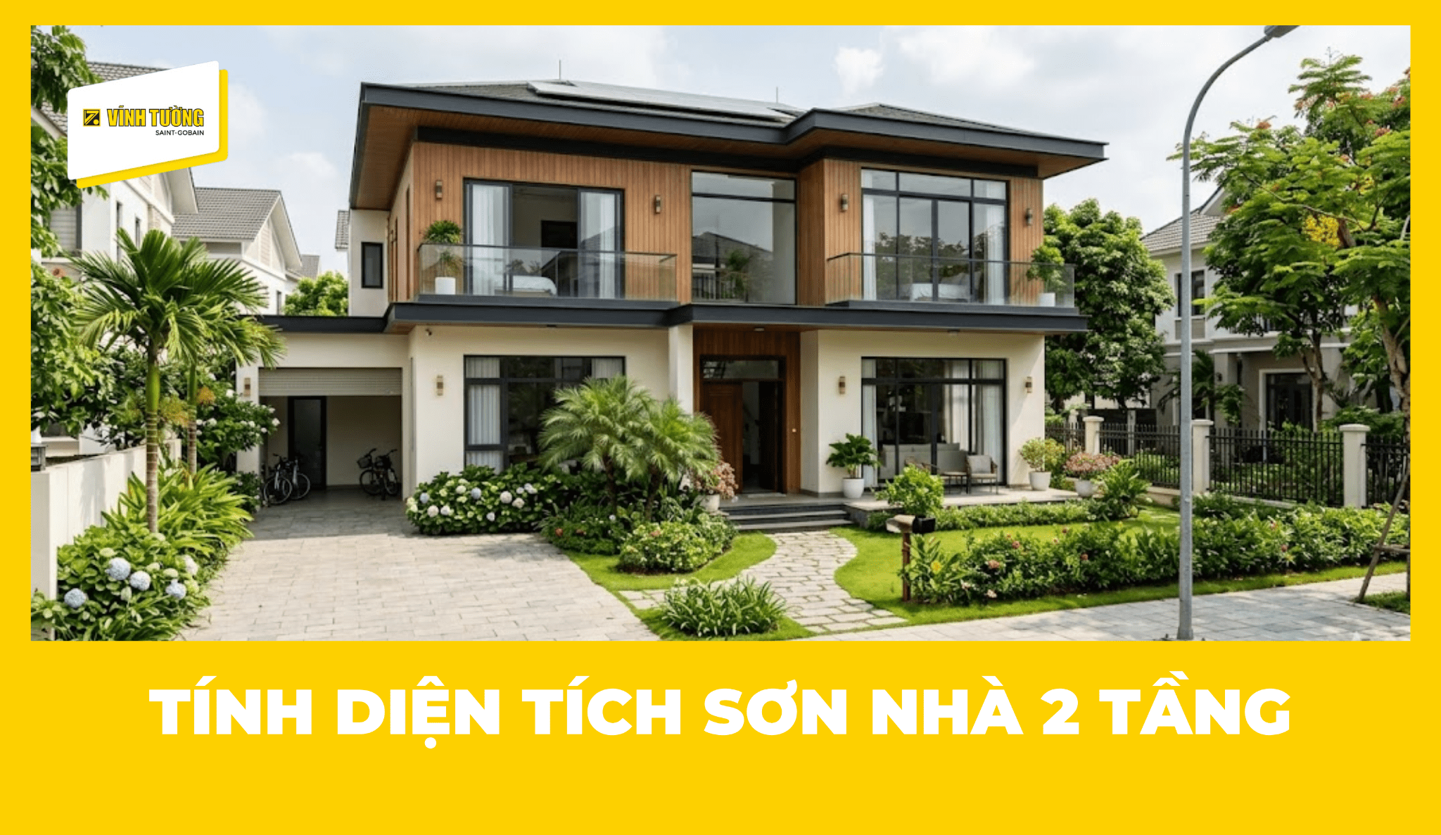 Cách tính diện tích sơn nhà 2 tầng chính xác và chi tiết