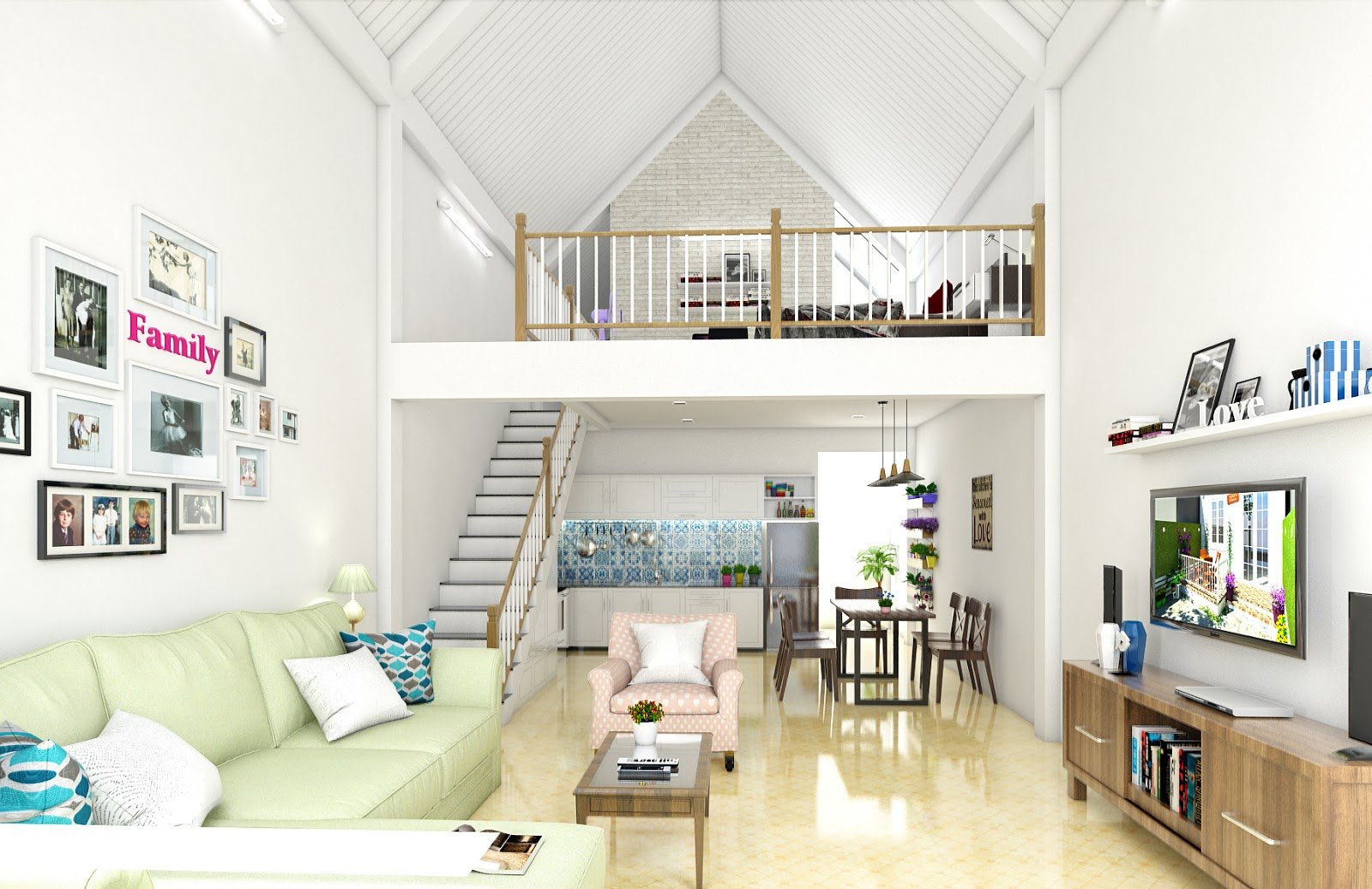 thiết kế nhà cấp 4 cũ có gác lửng ấn tượng