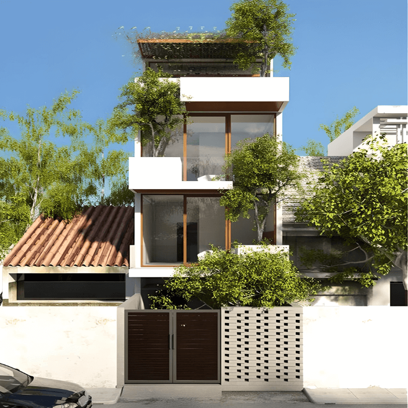 Trồng nhiều cây trước nhà để chống nóng cho nhà hướng Tây