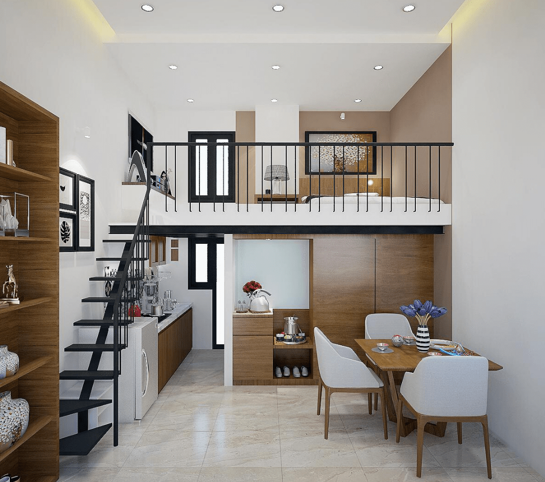 Decor phòng trọ phong cách Hàn Quốc với ánh đèn vàng tạo cảm giác ấm cúng