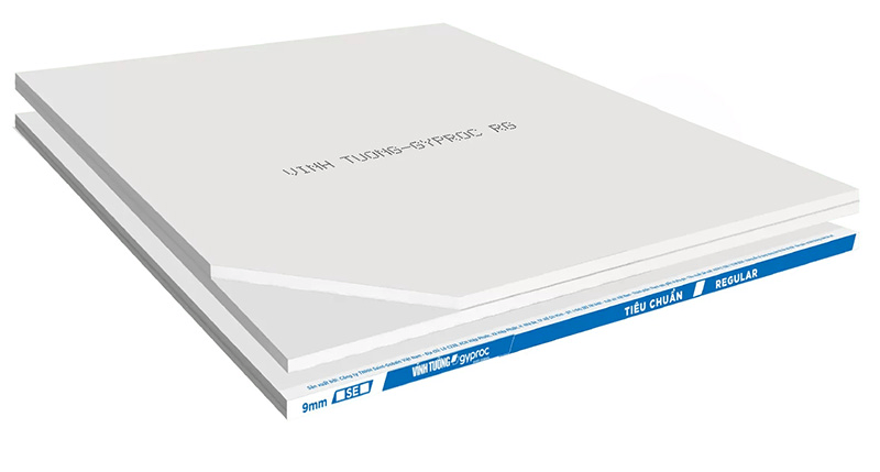 Tấm thạch cao tiêu chuẩn Vĩnh Tường-GYPROC phổ biến, chất lượng cao