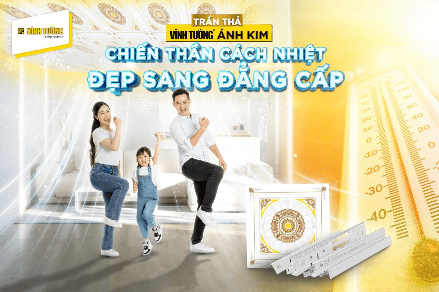 Hệ trần thạch cao Vĩnh Tường đem lại cảm giác thoải mái, nâng cao chất lượng cuộc sống 