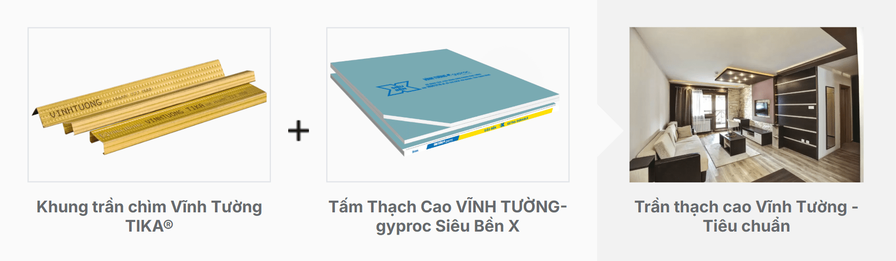 Hệ trần thạch cao Vĩnh Tường tiêu chuẩn