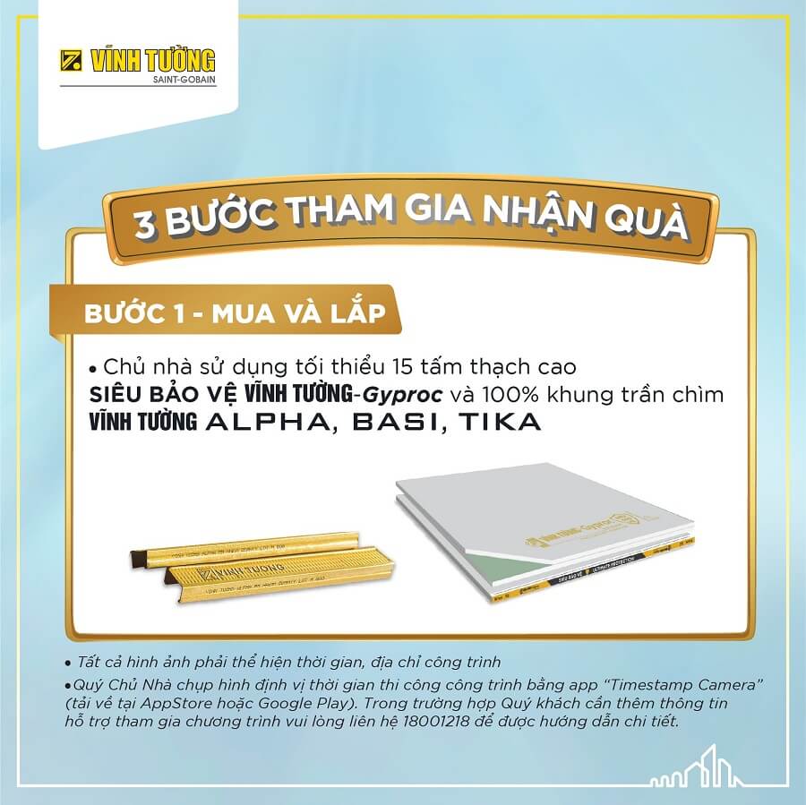 Khuyến mãi trần Vĩnh Tường Siêu Bảo Vệ bước 1