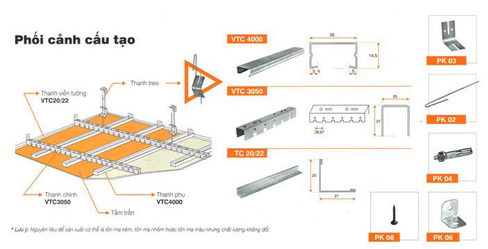 Bản vẽ đẹp, cụ thể cho trần thạch cao giật cấ