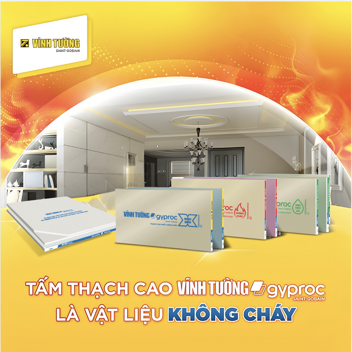 Hệ giải pháp trần và vách thạch cao Vĩnh Tường kiến tạo không gian bền vững, thẩm mỹ và tối ưu cho mọi công trình