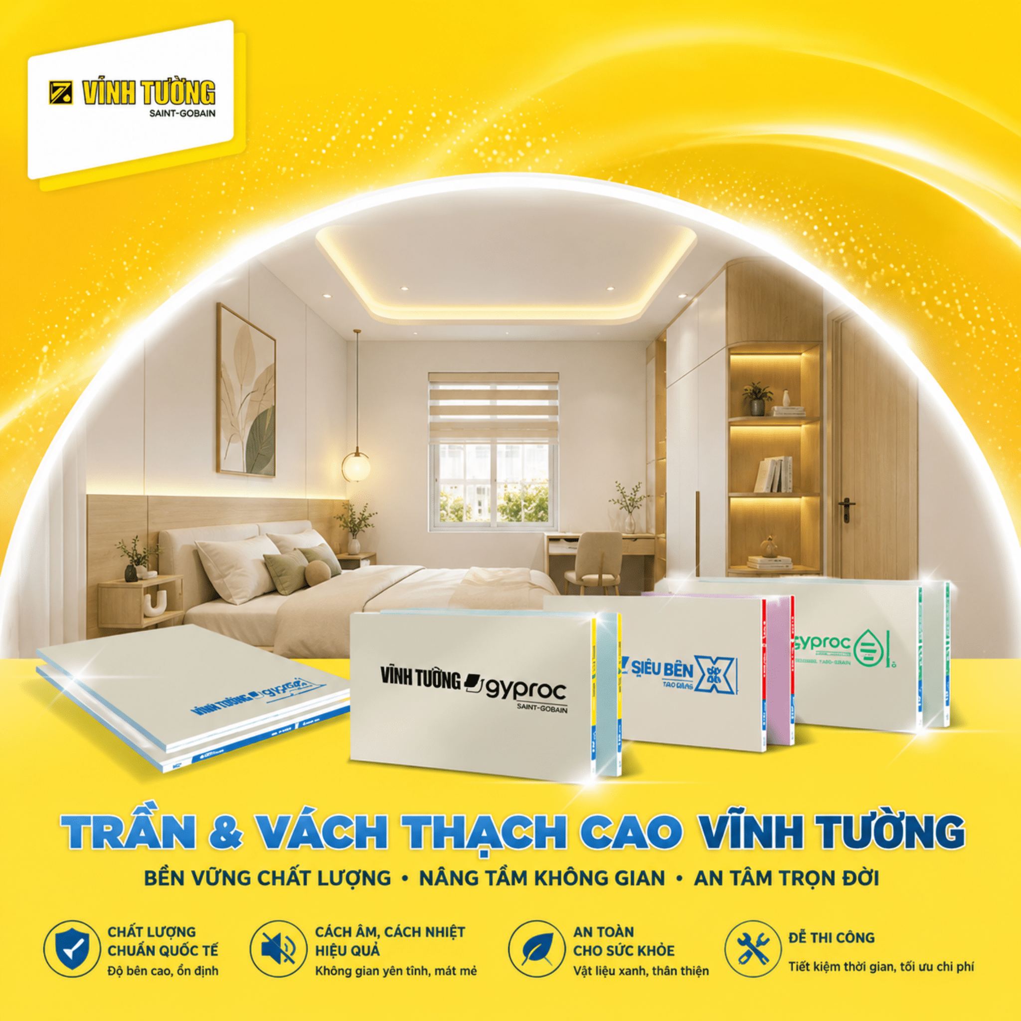 Lựa chọn hệ trần và vách Vĩnh Tường phù hợp giúp hoàn thiện không gian nhà cấp 4 đẹp, bền và đáp ứng tốt nhu cầu sử dụng lâu dài 