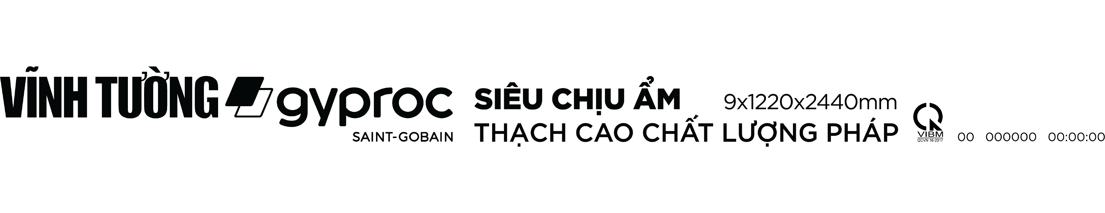 Nhận diện lưng tấm thạch cao VĨNH TƯỜNG-gyproc Siêu Chịu Ẩm: