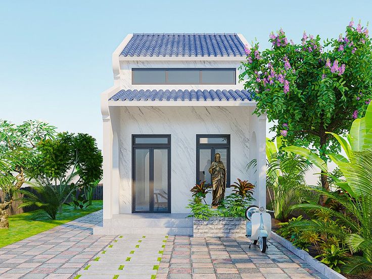 Thiết kế đơn giản giúp mặt tiền mẫu nhà cấp 4 đẹp giá rẻ 300 triệu có gác lửng 5x20m vừa tiết kiệm chi phí vừa dễ thi công