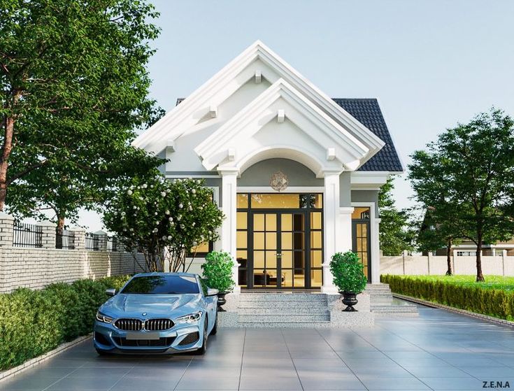 Mặt tiền nhà mái Thái sang trọng có gác lửng vừa đảm bảo thẩm mỹ vừa nâng cao chất lượng không gian sống