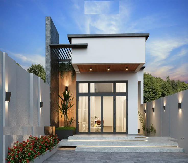 Nhờ chiều dài lý tưởng, mặt tiền nhà ống gác lửng 5x20 tiện nghi dễ dàng bố trí khu vực sân trước, gara hoặc tiểu cảnh thư giãn