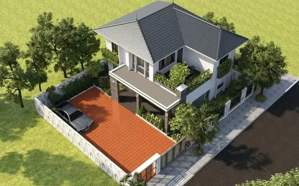 Mẫu nhà 2 tầng có sân vườn giá 1 tỷ