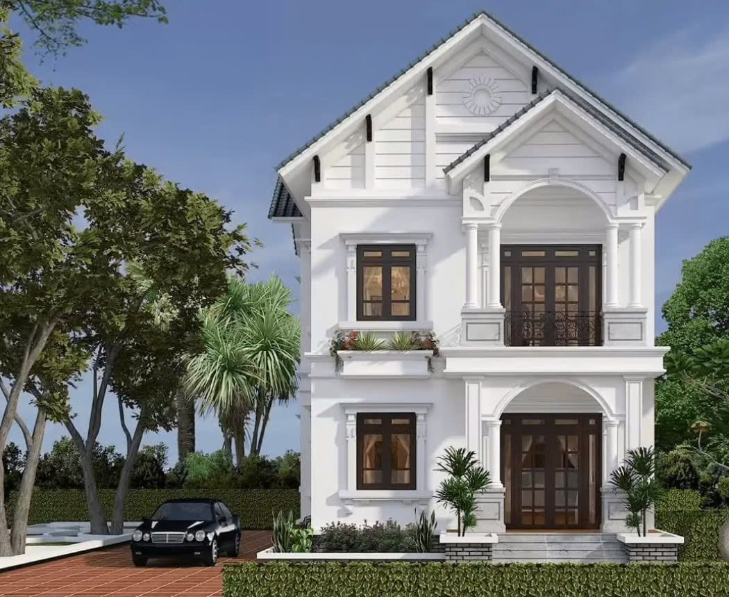 Mẫu nhà 2 tầng đẹp thiết kế mái Thái