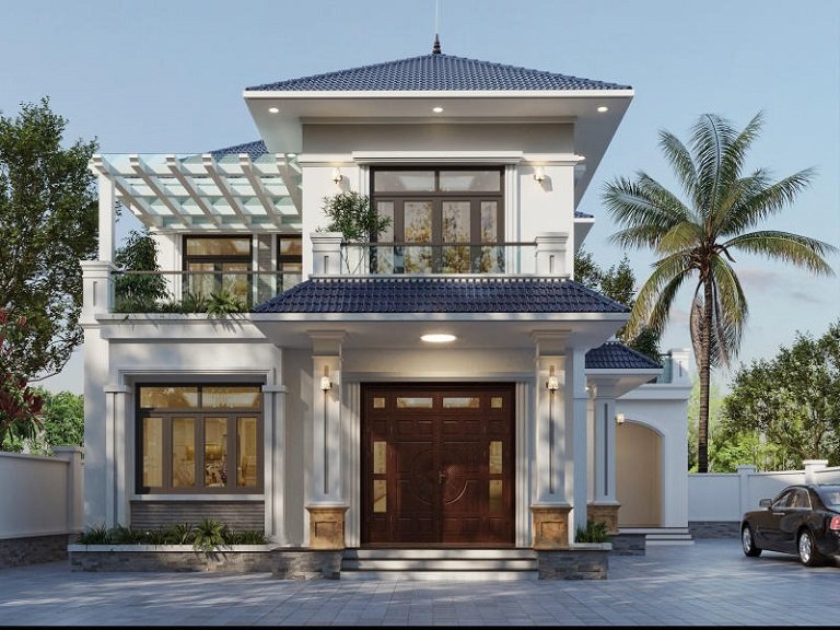 phối cảnh nhà 2 tầng đẹp giá 700 triệu đầy đủ công năng