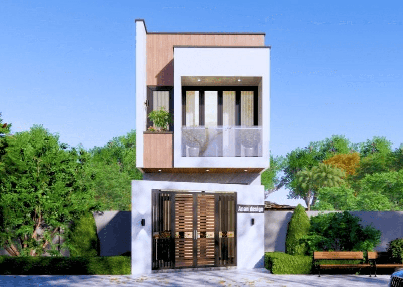 Mẫu nhà 2 tầng đẹp giá 700 triệu phong cách hiện đại